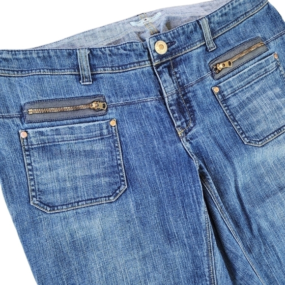 Tommy Hilfiger sz 16 wide leg Trouser pants denim jeans 6 pocket - Picture 6 of 9